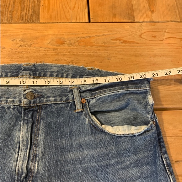 POLO Men’s Ralph Lauren Jeans 40x32 Slim Straight 018 GUC Fraying/Holes See Pic - Picture 10 of 16